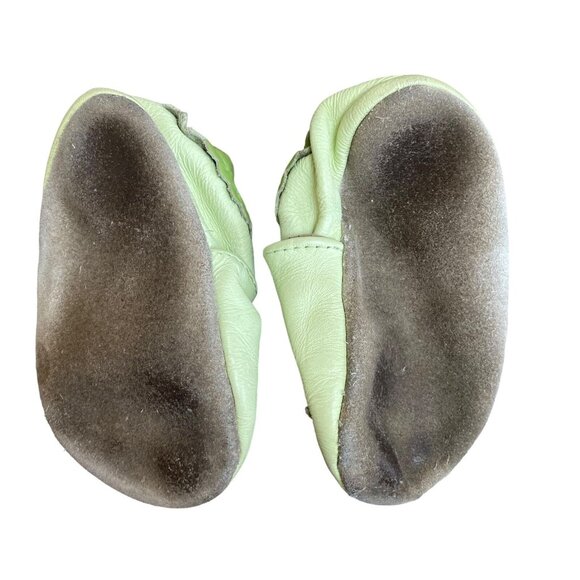 Robeez Soft Soles Size 6-12 months Leather Shoes Slippers Unisex Peas in Pod - Picture 3 of 6